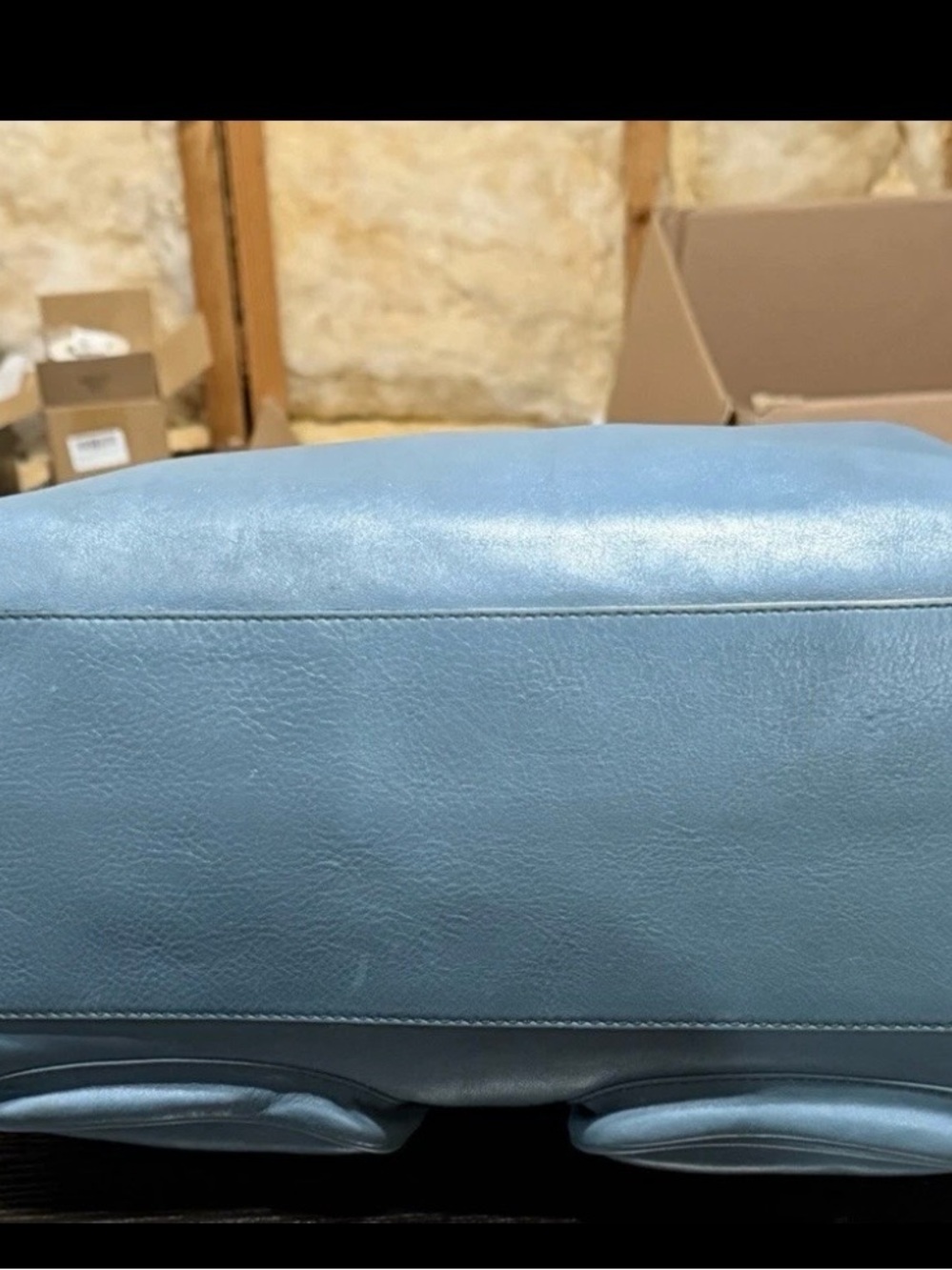 Marc Jacobs Light Blue Leather Shoulder Bag with Front Pockets. - Picture 7 of 10